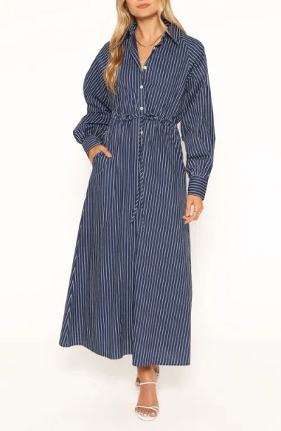 Petal And Pup Petal & Pup Hansel Long Sleeve Maxi Dress In Blue