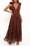 Petal And Pup Petal & Pup Harmony Floral Maxi Dress In Brown