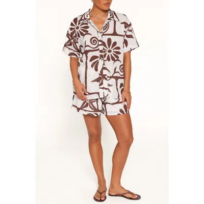 Petal And Pup Petal & Pup Helga Linen Blend Button-up Shirt & Shorts Set In Multi