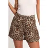 Petal And Pup Petal & Pup Hemima High Waist Leopard Print Denim Shorts In Brown