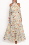 Petal And Pup Petal & Pup Hilary Floral Cold Shoulder Maxi Dress In Multi