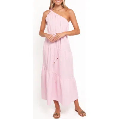 Petal And Pup Petal & Pup Hilde One-shoulder Cotton & Linen Maxi Dress In Pink