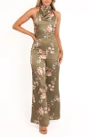 Petal And Pup Petal & Pup Holly Floral Print Halter Jumpsuit In Green
