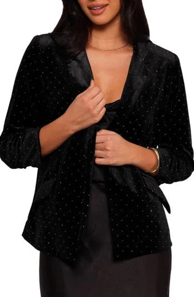 Petal And Pup Petal & Pup Inka Rhinestone Velvet Blazer In Black