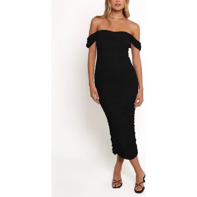 Petal And Pup Petal & Pup Iona Off The Shoulder Midi Dress In Black