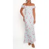 Petal And Pup Petal & Pup Irelynn Off The Shoulder Maxi Dress In Blue