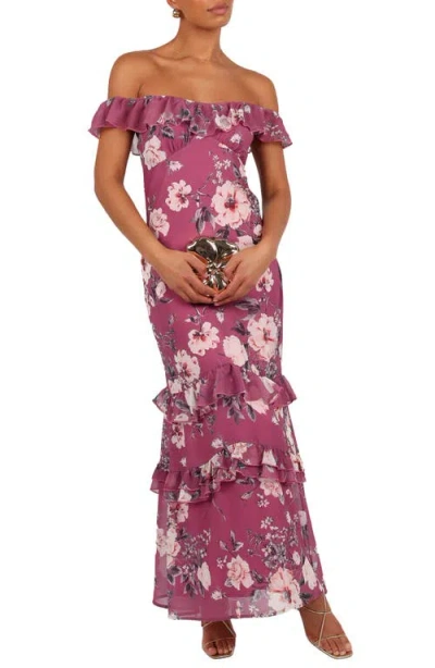 Petal And Pup Petal & Pup Irelynn Ruffle Convertible Floral Maxi Dress In Pink