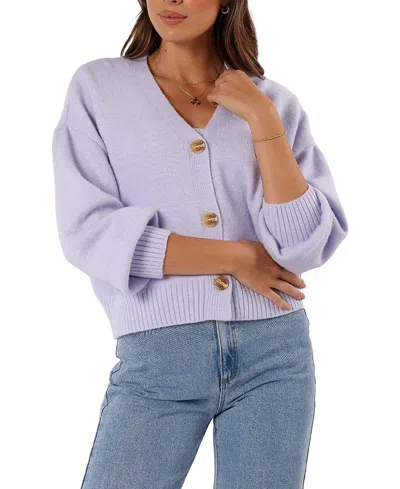 Petal And Pup Isabel Button Front Cardigan In Purple