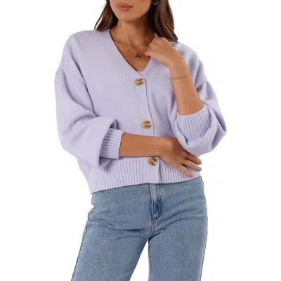 Petal And Pup Petal & Pup Isabel V-neck Cardigan In Purple