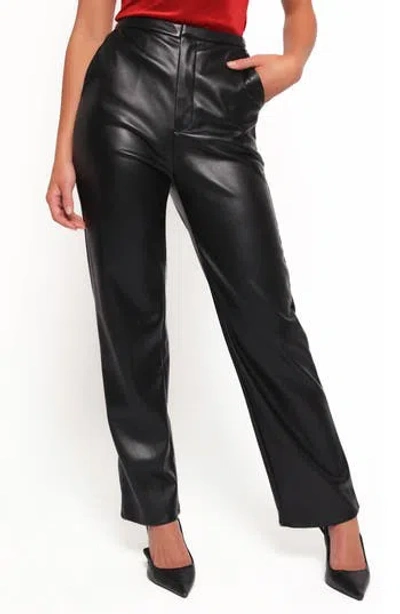 Petal And Pup Petal & Pup Jackson High Waist Faux Leather Pants In Black