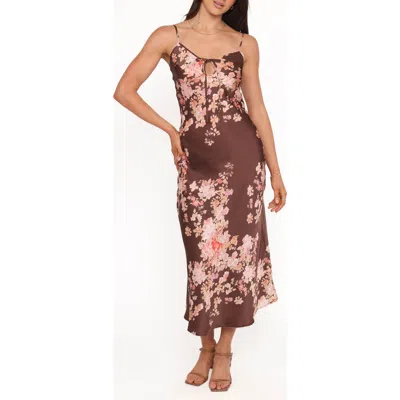 Petal And Pup Petal & Pup Jamila Floral Midi Dress In Brown