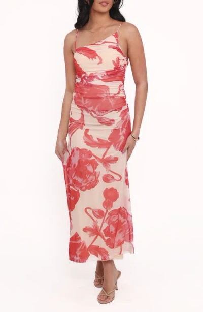 Petal And Pup Petal & Pup Jasmine Floral Asymmetric Neck Dress In Red