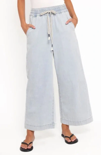 Petal And Pup Petal & Pup Jenni Drawstring Wide Leg Denim Pants In Blue