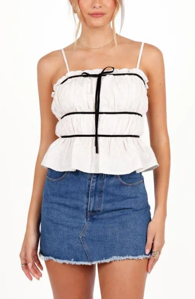 Petal And Pup Petal & Pup Jenni Shirred Peplum Camisole In White