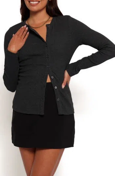 Petal And Pup Petal & Pup Jessa Knit Button-up Shirt In Black