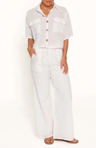 Petal And Pup Petal & Pup Jill Cotton Wide Leg Pants In White
