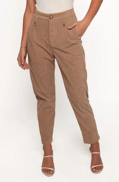 Petal And Pup Petal & Pup Jones Crop High Waist Corduroy Pants In Brown