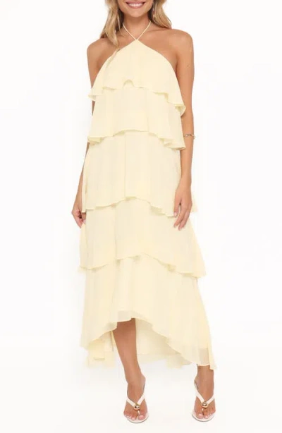 Petal And Pup Jonia Halterneck Maxi Dress In Yellow