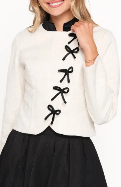 Petal And Pup Petal & Pup Jorah Bow Detail Crop Jacket In White