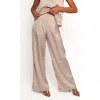 Petal And Pup Petal & Pup Josey Wide Leg Satin Pants In Neutral