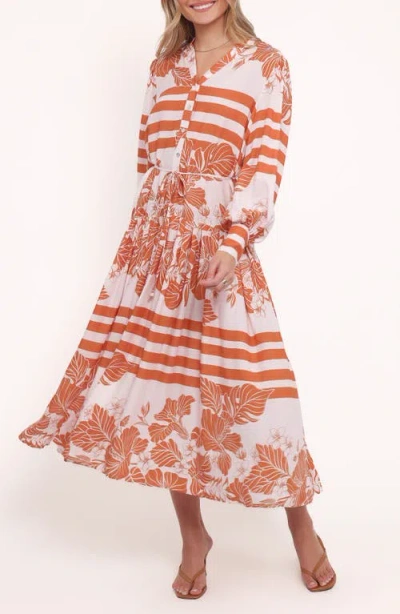 Petal And Pup Petal & Pup Jules Mixed Print Long Sleeve Dress In Multi