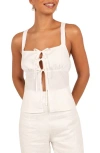 Petal And Pup Petal & Pup Juliette Tie Front Tank Top In White