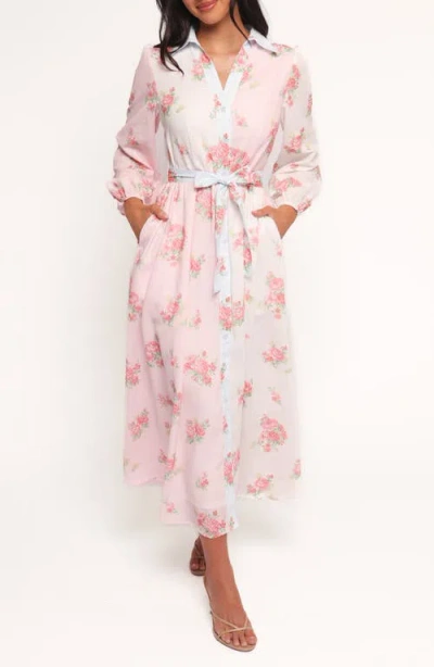 Petal And Pup Petal & Pup Juni Floral Print Long Sleeve Maxi Dress In Pink