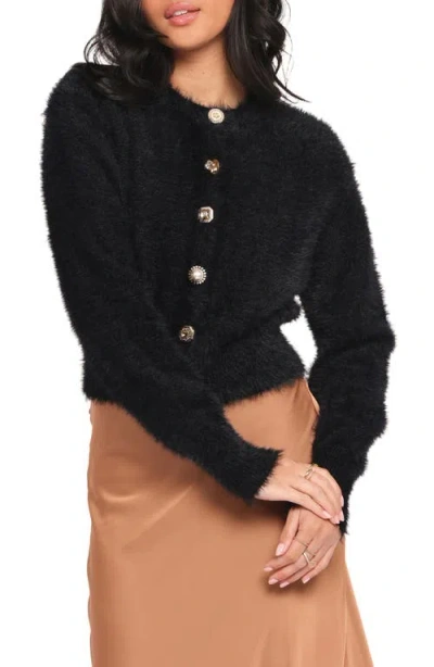 Petal And Pup Petal & Pup Juntie Eyelash Knit Cardigan In Black
