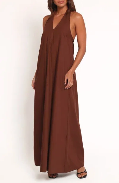Petal And Pup Petal & Pup Kaida Halter Maxi Dress In Brown