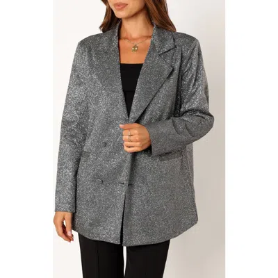 Petal And Pup Petal & Pup Kaliyah Shimmer Blazer Jacket In Gray