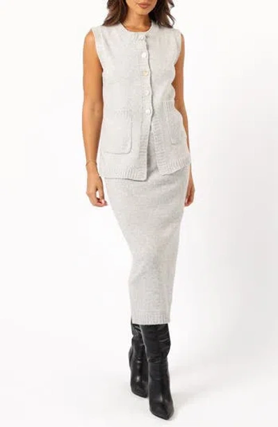 Petal And Pup Petal & Pup Kaplan Sweater Vest & Skirt Set In Gray