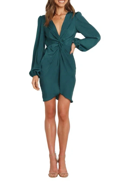 Petal And Pup Petal & Pup Kataleya Center Twist Long Sleeve Dress In Gray