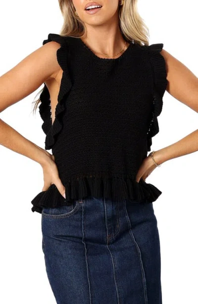 Petal And Pup Petal & Pup Katia Frill Sleeveless Sweater In Black