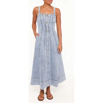 Petal And Pup Petal & Pup Katie Button Front Maxi Dress In Gray