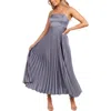 Petal And Pup Petal & Pup Keegan Pleated Satin Dress In Blue