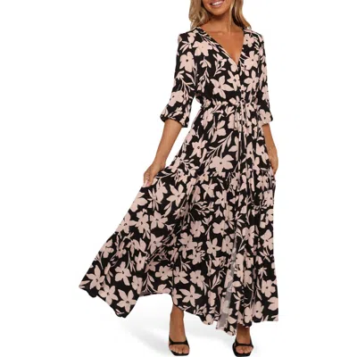 Petal And Pup Petal & Pup Kelda Floral Maxi Dress In Brown