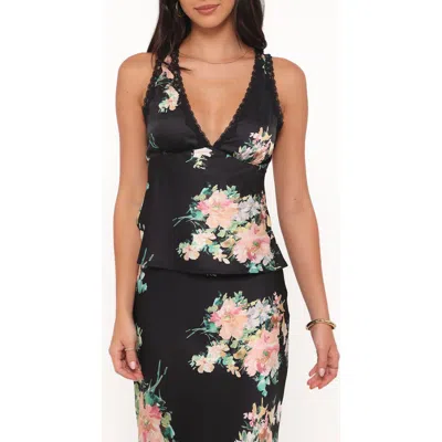 Petal And Pup Petal & Pup Kelso Floral Lace Trim Tank In Black