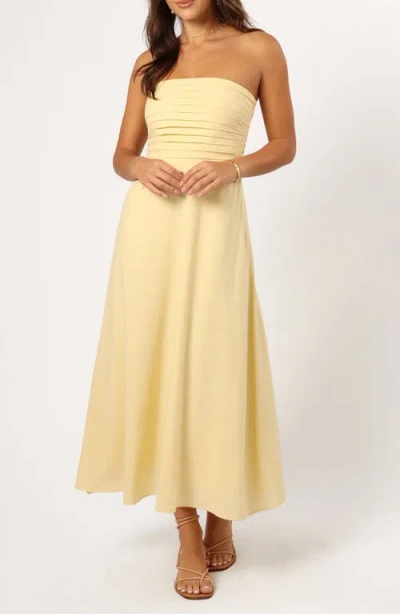 Petal And Pup Petal & Pup Kenna Strapless A-line Dress In Yellow