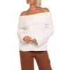 Petal And Pup Petal & Pup Kenny Off The Shoulder Rib Sweater In White
