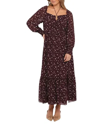 Petal And Pup Keziah Long Sleeve Maxi Dress In Multi