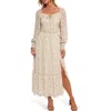 Petal And Pup Petal & Pup Keziah Long Sleeve Maxi Dress In Neutral