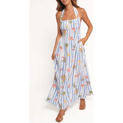 Petal And Pup Petal & Pup Kiera Print Halter Maxi Dress In Multi