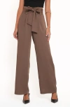 Petal And Pup Petal & Pup Kieran Tie Waist Wide Leg Pants In Brown