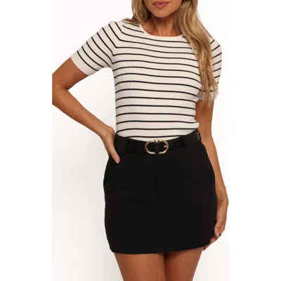 Petal And Pup Petal & Pup Kimmie Stripe Short Sleeve Sweater In White