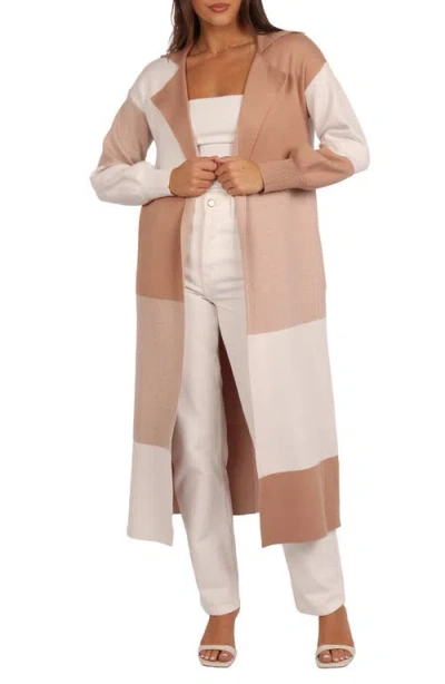 Petal And Pup Petal & Pup Kingston Large Check Long Cardigan In Brown