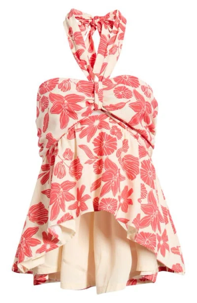 Petal And Pup Petal & Pup Klara Halter Top In Red Floral