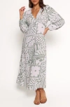 Petal And Pup Petal & Pup Kolby Mixed Print Long Sleeve Maxi Dress In White