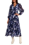 Petal And Pup Petal & Pup Korina Floral Long Sleeve Wrap Dress In Multi