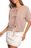 Petal And Pup Petal & Pup Koskie Tie Front Knit Top In Brown