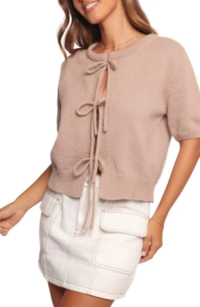 Petal And Pup Petal & Pup Koskie Tie Front Knit Top In Brown